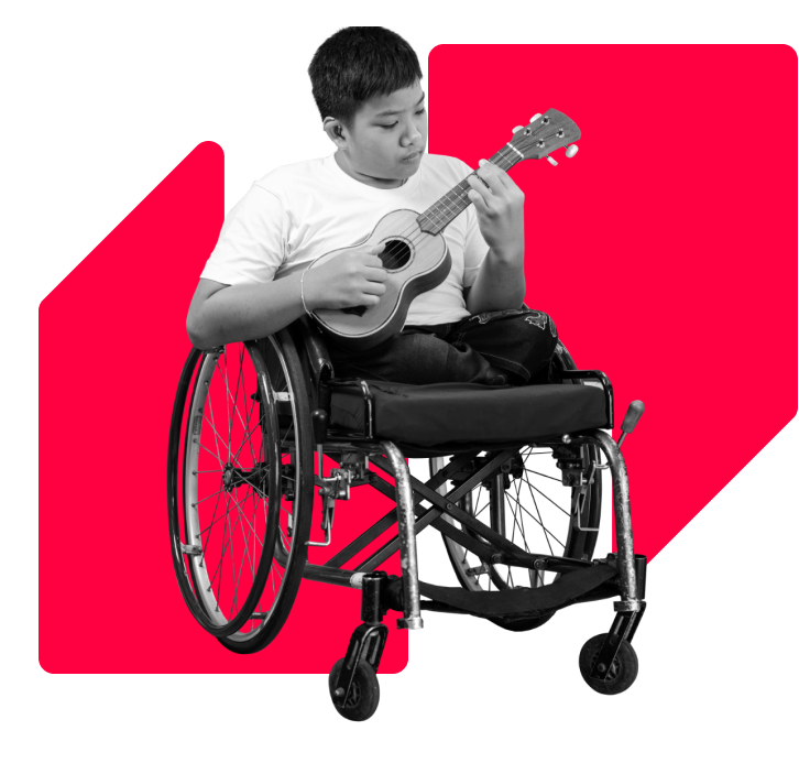 Boy Ukelele Wheelchair
